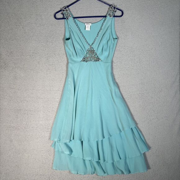 Vintage Colette Dinnigan Dress Womens XS Silk Metallic Glass Romantic Fairy Y2K - Picture 1 of 15